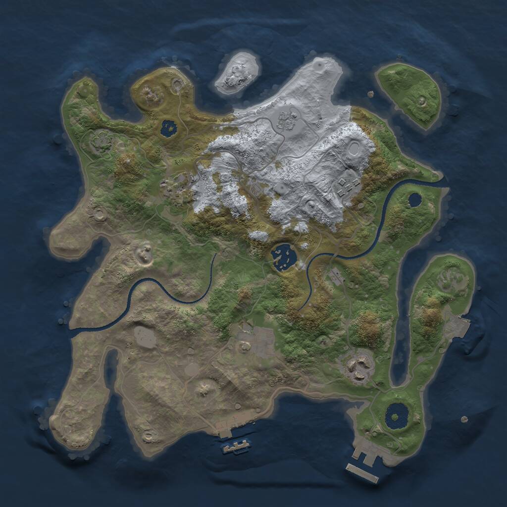 Rust Map: Procedural Map, Size: 3000, Seed: 123123123, 10 Monuments