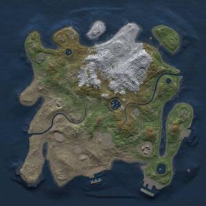 Thumbnail Rust Map: Procedural Map, Size: 3000, Seed: 123123123, 10 Monuments
