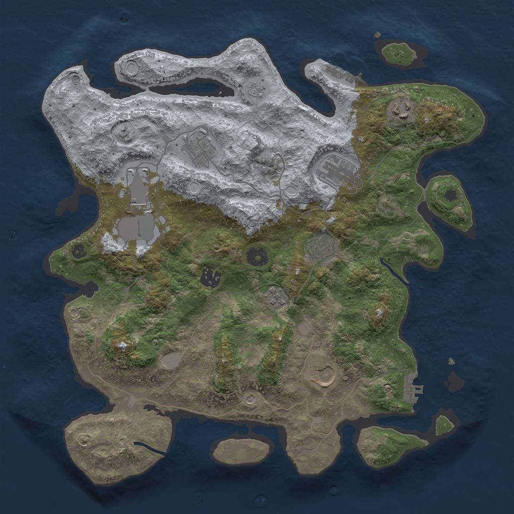 Rust Map: Procedural Map, Size: 3700, Seed: 15, 17 Monuments