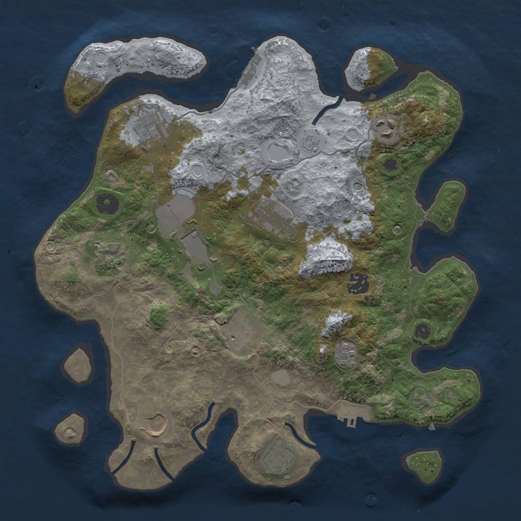 Rust Map: Procedural Map, Size: 3500, Seed: 22865978, 19 Monuments