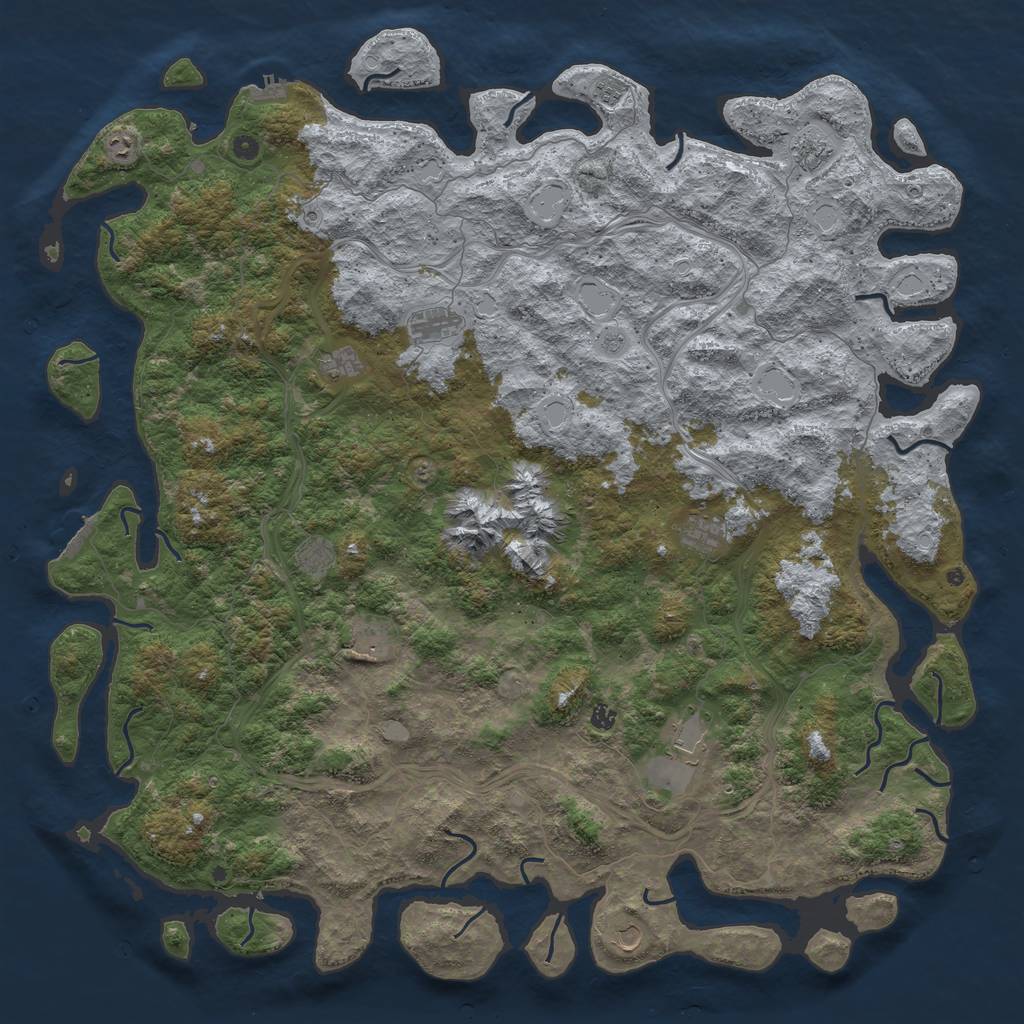 Rust Map: Procedural Map, Size: 6000, Seed: 159995, 20 Monuments