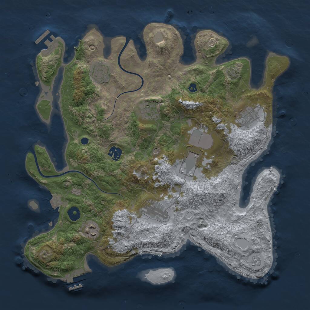 Rust Map: Procedural Map, Size: 3500, Seed: 20221025, 13 Monuments