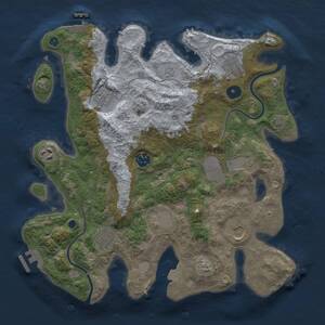 Thumbnail Rust Map: Procedural Map, Size: 3500, Seed: 349491787, 14 Monuments