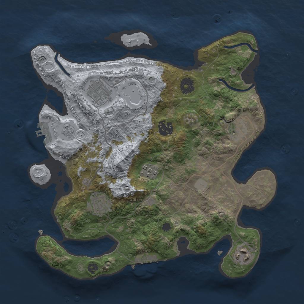 Rust Map: Procedural Map, Size: 3000, Seed: 1623253, 14 Monuments
