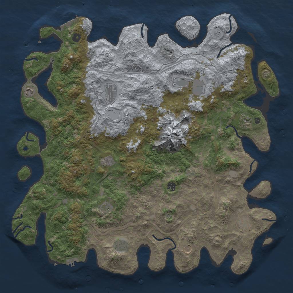 Rust Map: Procedural Map, Size: 5000, Seed: 987321, 20 Monuments