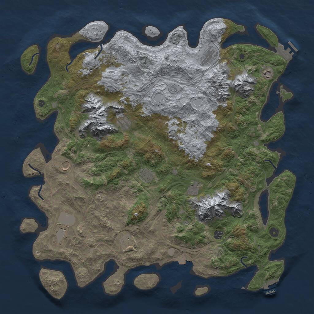 Rust Map: Procedural Map, Size: 5000, Seed: 1024010326, 17 Monuments