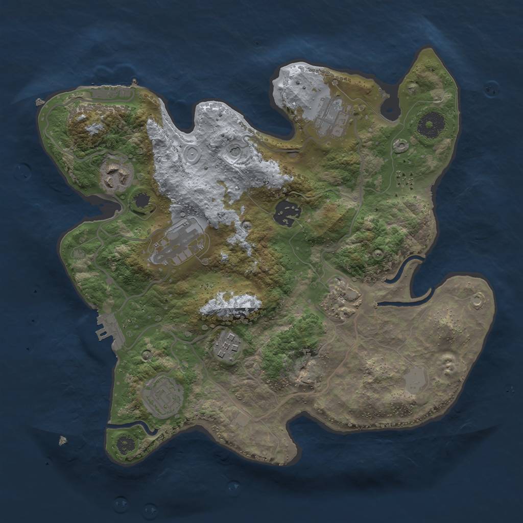 Rust Map: Procedural Map, Size: 3000, Seed: 1644424375, 15 Monuments