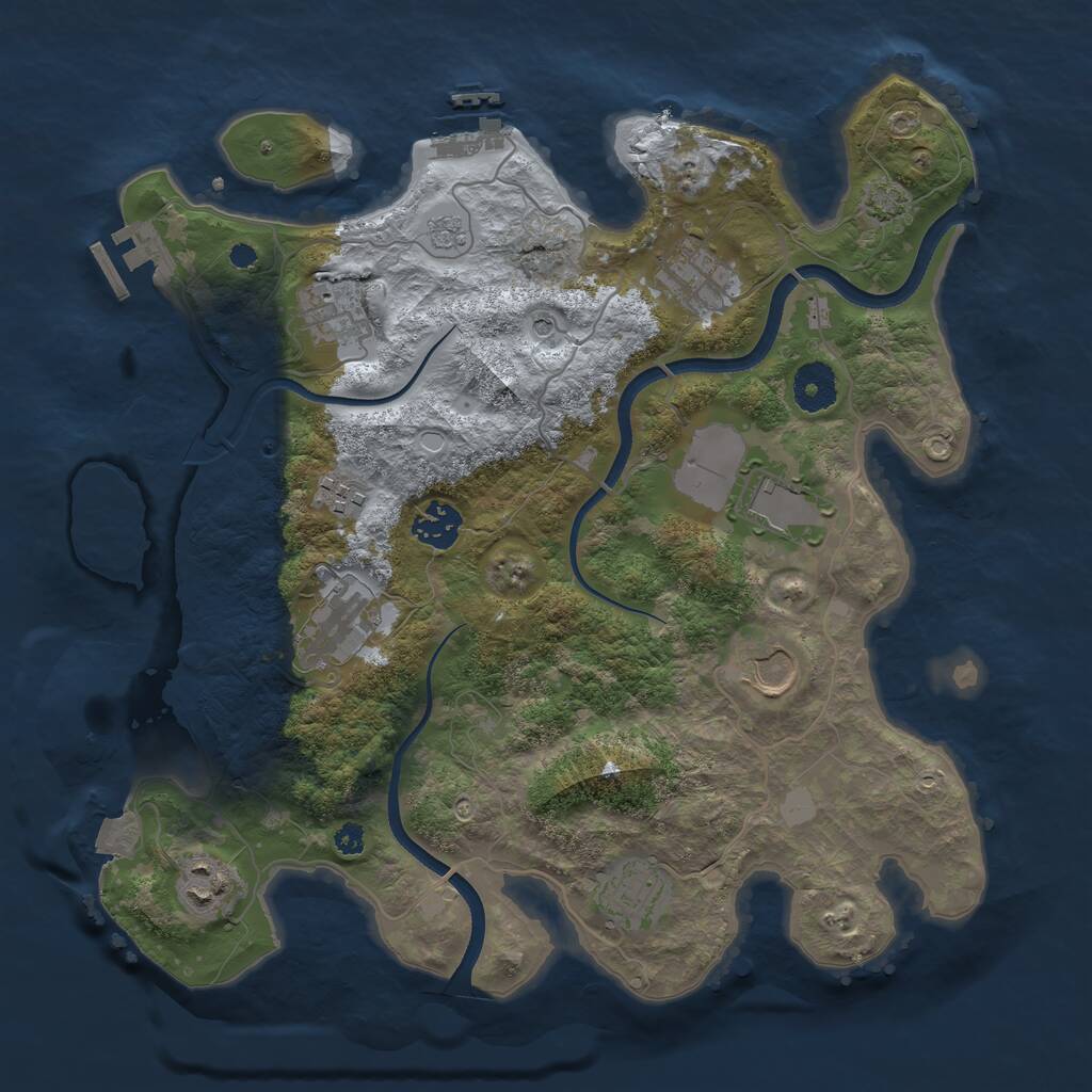 Rust Map: Procedural Map, Size: 3500, Seed: 1434202518, 15 Monuments