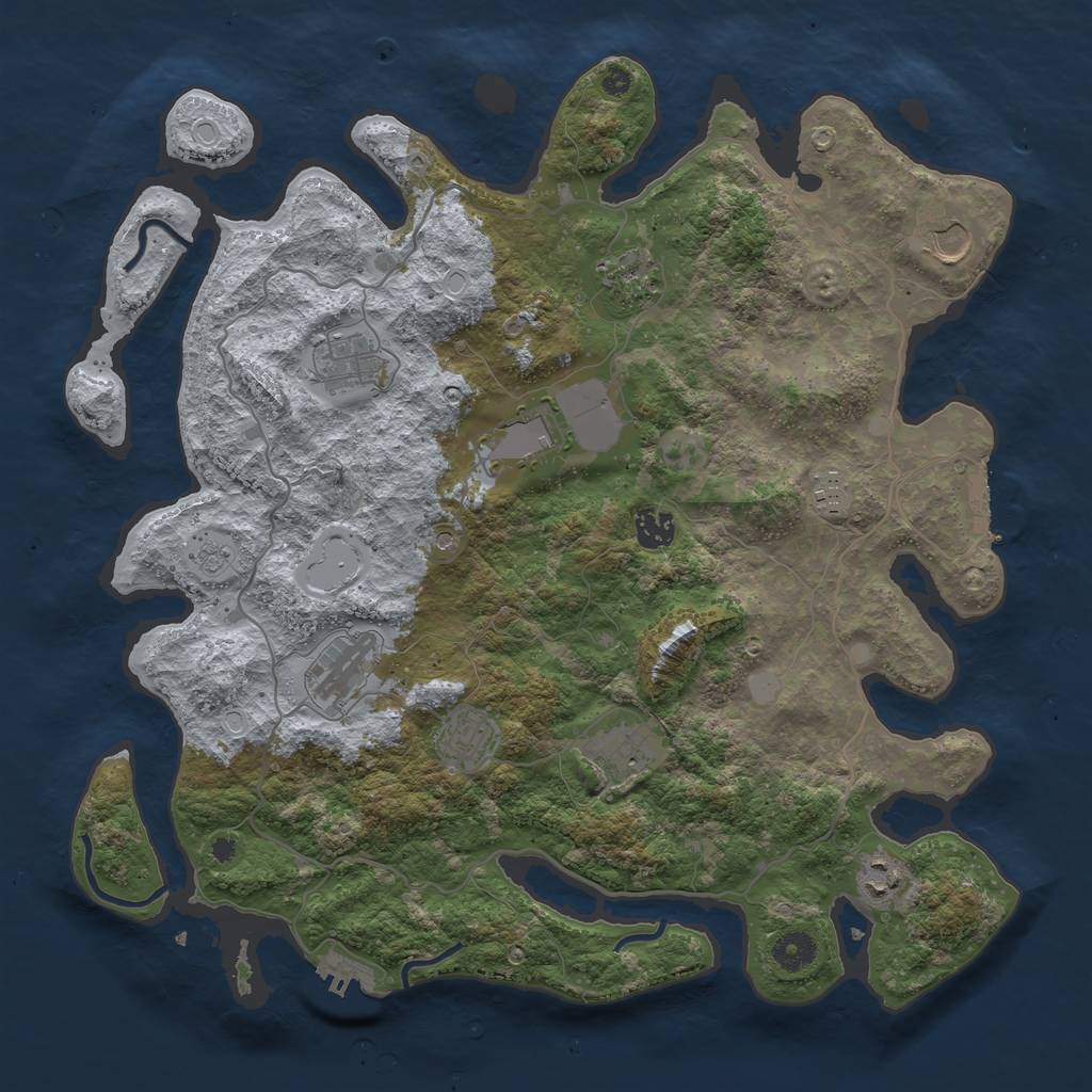 Rust Map: Procedural Map, Size: 4000, Seed: 512747478, 19 Monuments