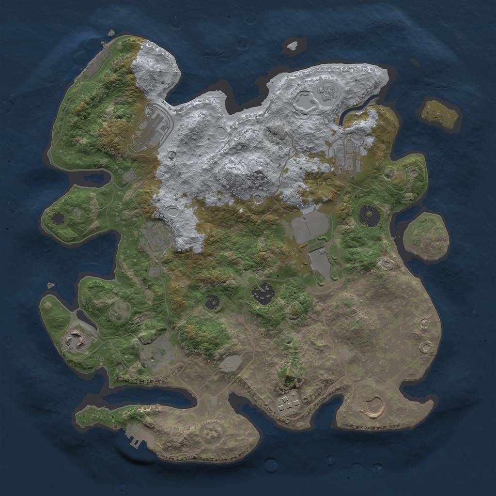 Rust Map: Procedural Map, Size: 3500, Seed: 59255218, 18 Monuments