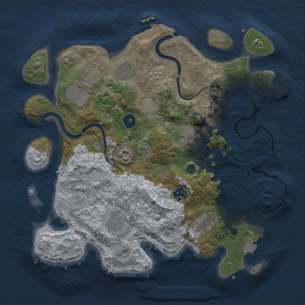 Rust Map: Procedural Map, Size: 3500, Seed: 17111975, 14 Monuments