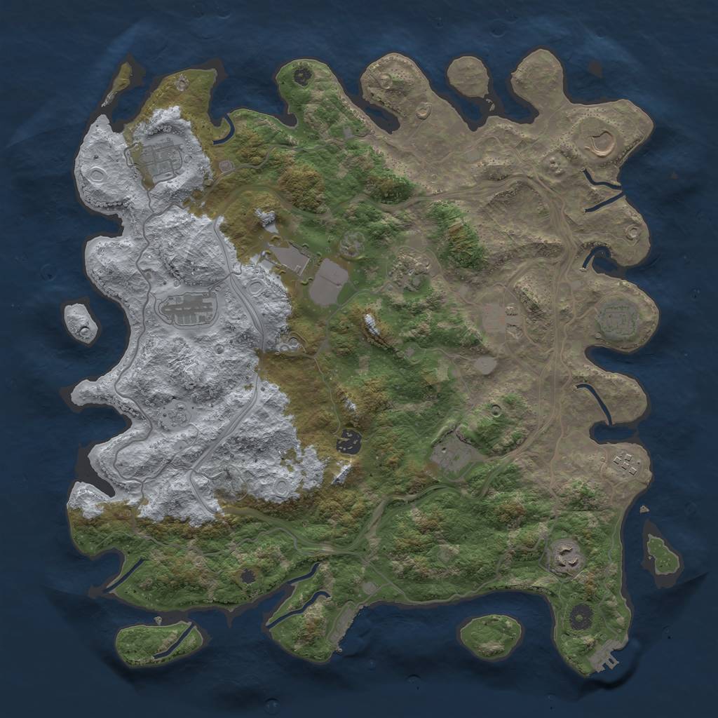 Rust Map: Procedural Map, Size: 4250, Seed: 951859539, 20 Monuments