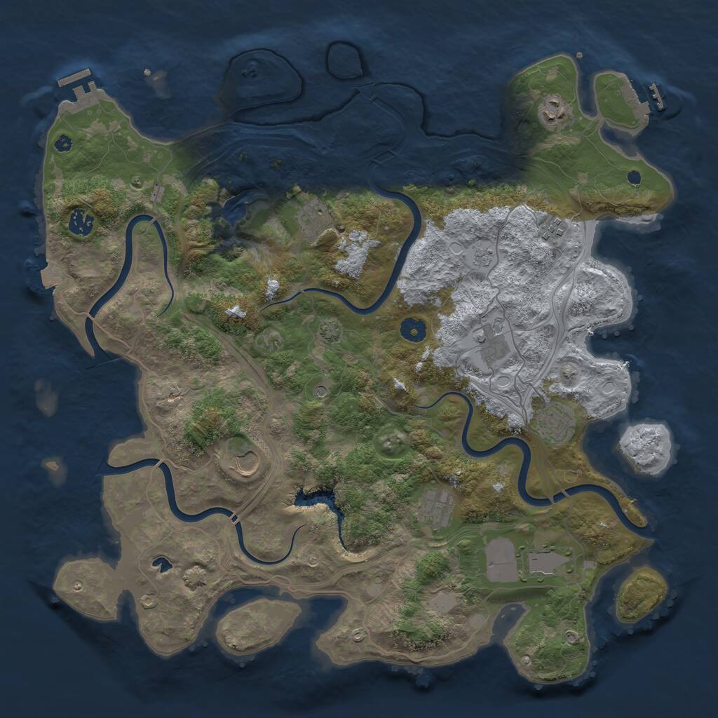 Rust Map: Procedural Map, Size: 4250, Seed: 491402134, 15 Monuments