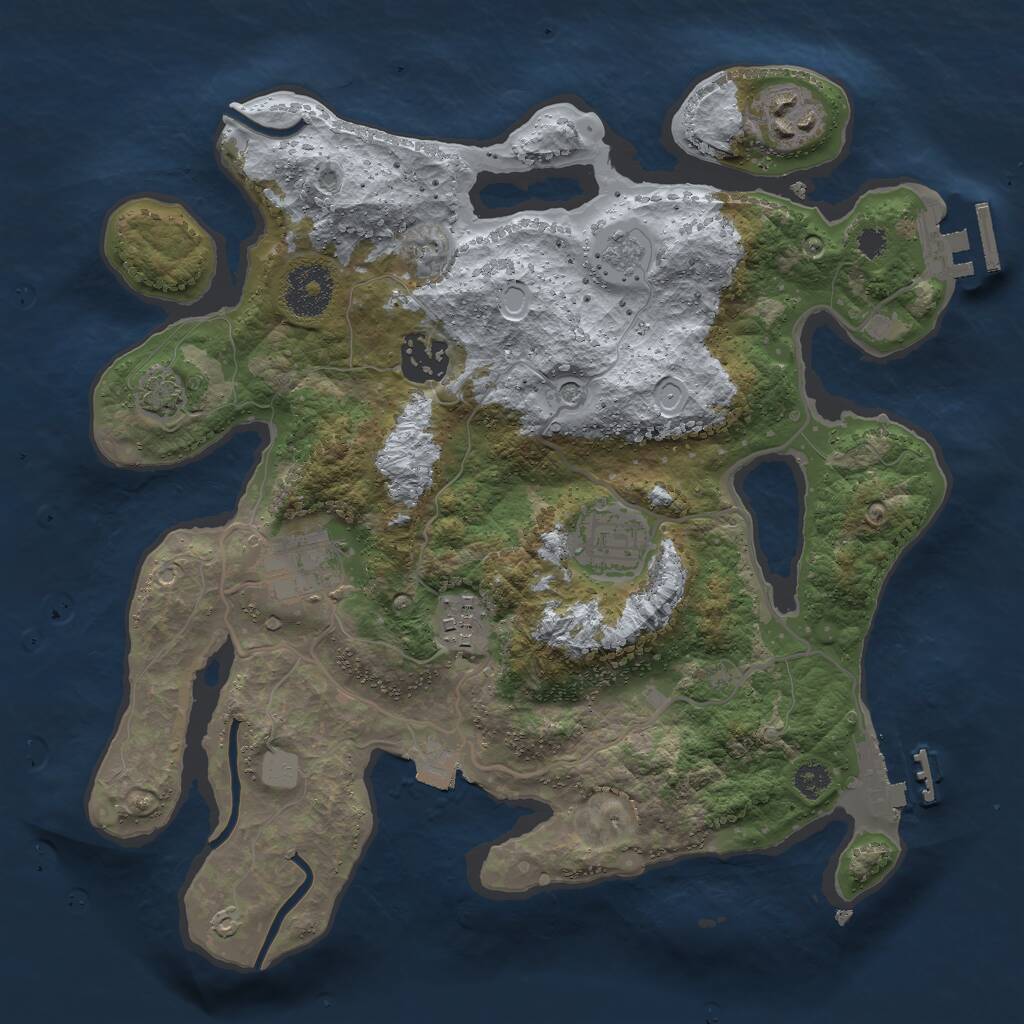 Rust Map: Procedural Map, Size: 3000, Seed: 454036649, 11 Monuments