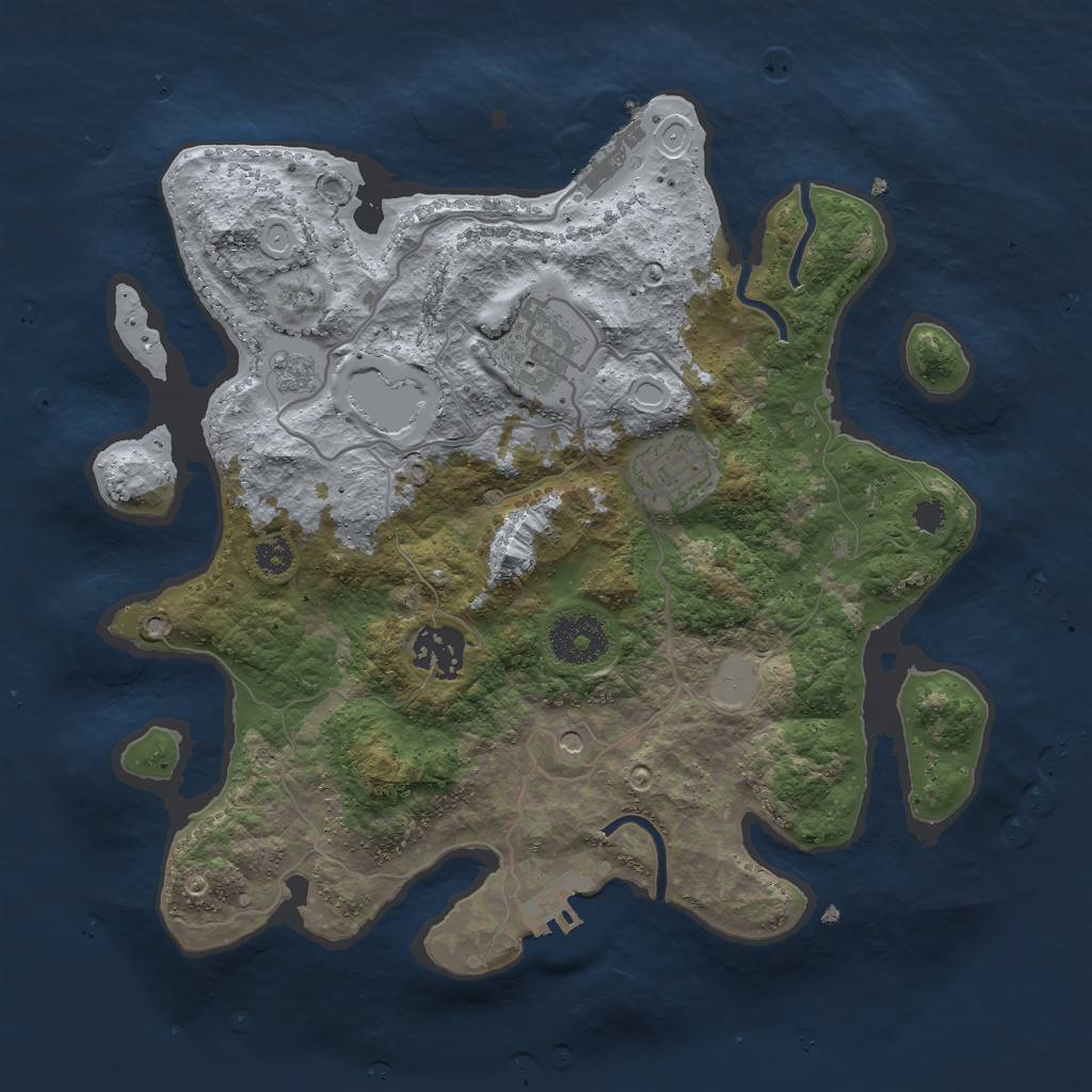 Rust Map: Procedural Map, Size: 3000, Seed: 836317692, 12 Monuments