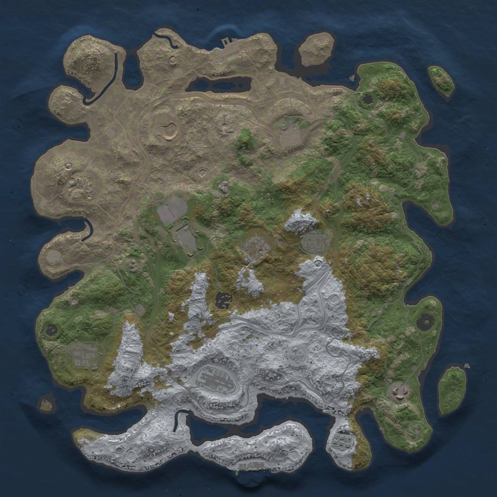 Rust Map: Procedural Map, Size: 4300, Seed: 315083093, 20 Monuments