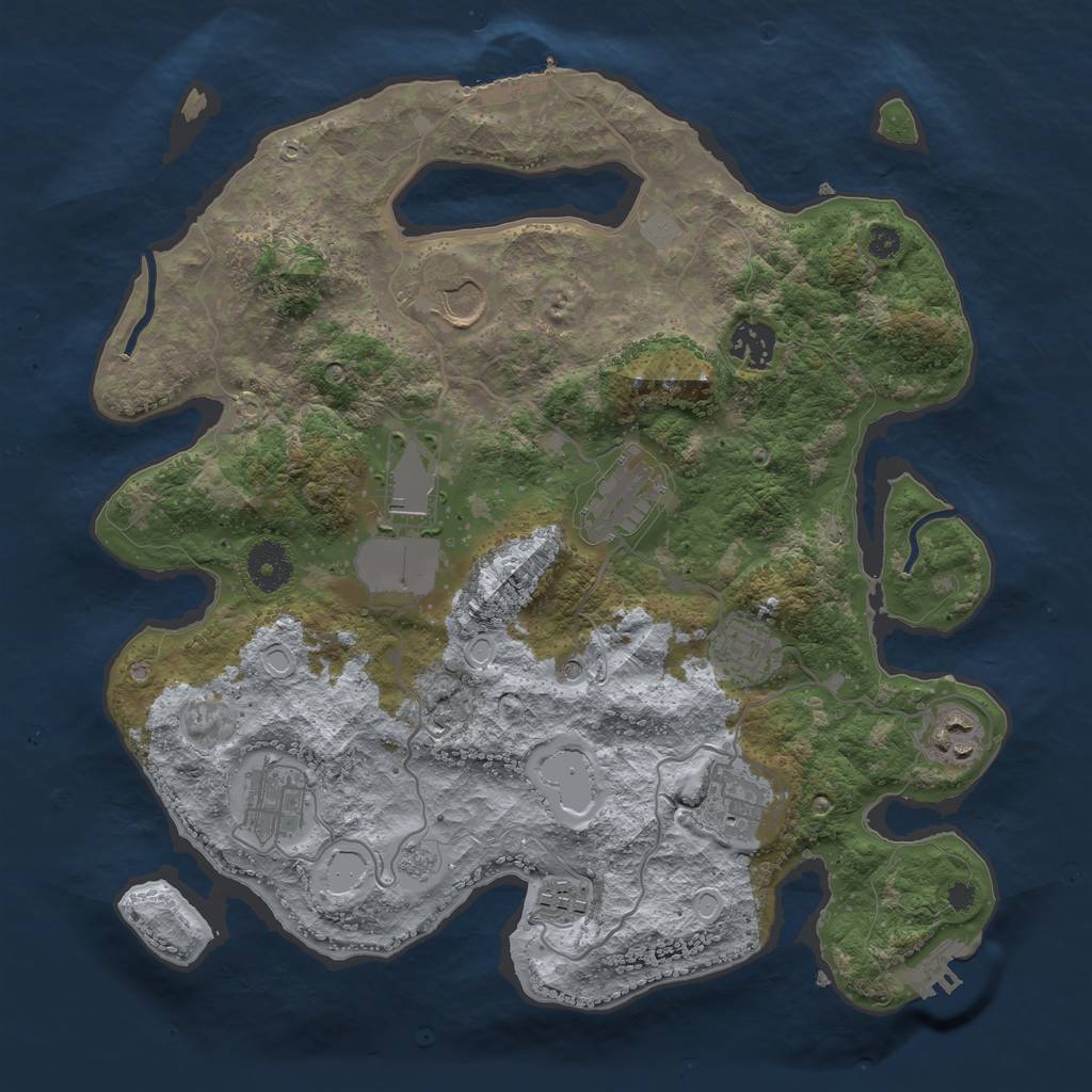 Rust Map: Procedural Map, Size: 3500, Seed: 5654681, 18 Monuments