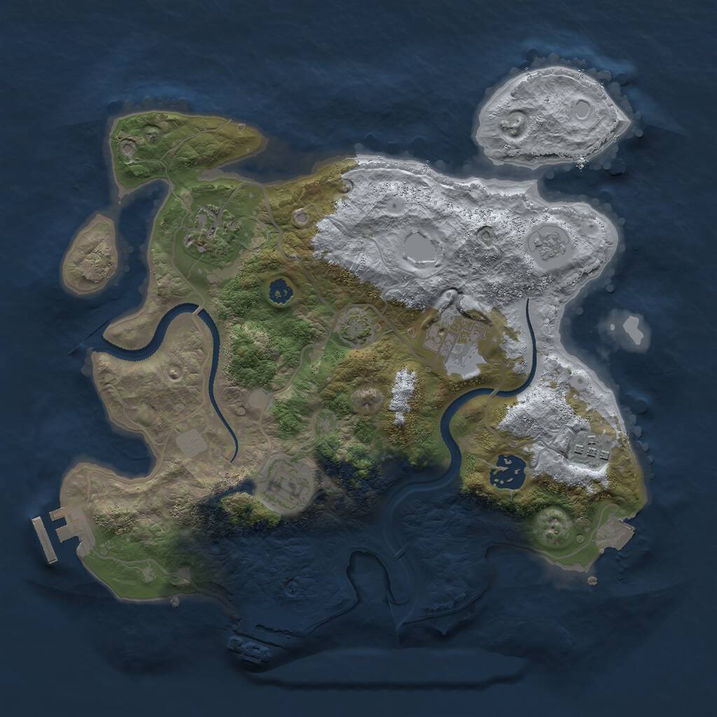 Rust Map: Procedural Map, Size: 3000, Seed: 1961259297, 10 Monuments