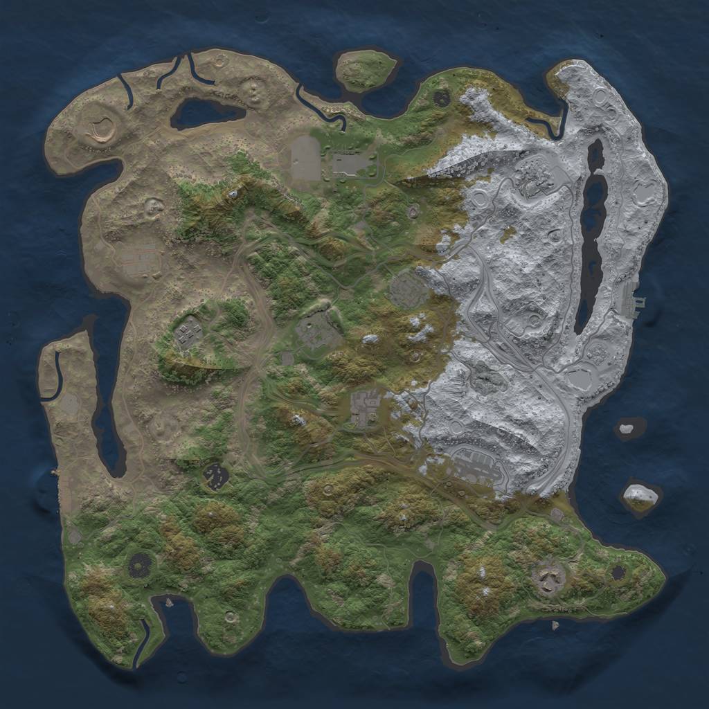 Rust Map: Procedural Map, Size: 4250, Seed: 796121906, 20 Monuments