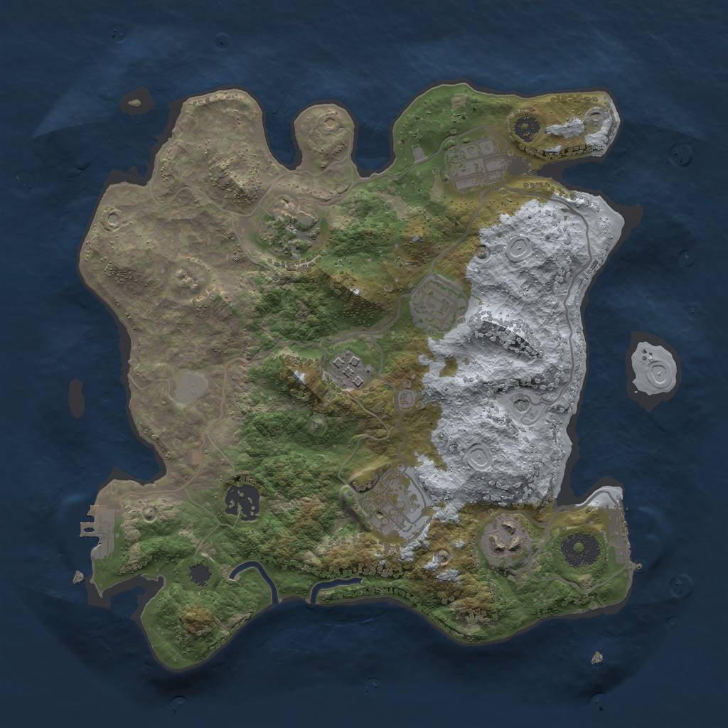 Rust Map: Procedural Map, Size: 3000, Seed: 3254796, 15 Monuments