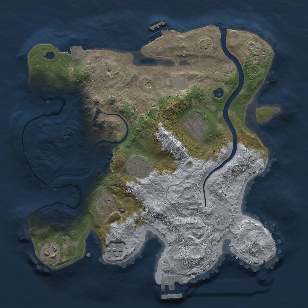 Rust Map: Procedural Map, Size: 3000, Seed: 28952, 11 Monuments