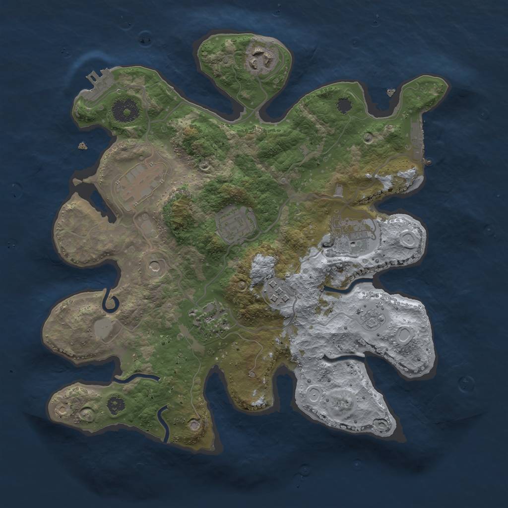 Rust Map: Procedural Map, Size: 3000, Seed: 65376396, 15 Monuments