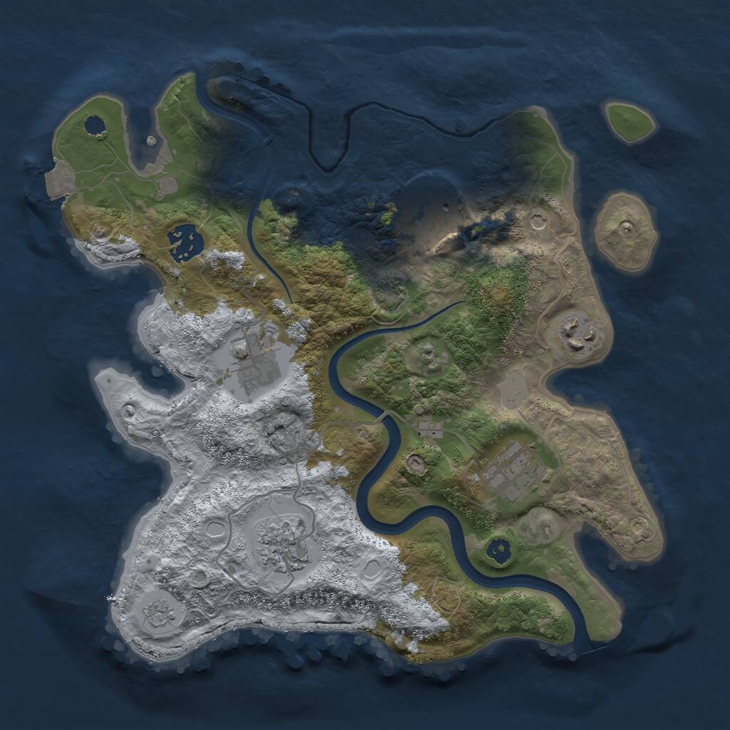 Rust Map: Procedural Map, Size: 3000, Seed: 10642586, 10 Monuments