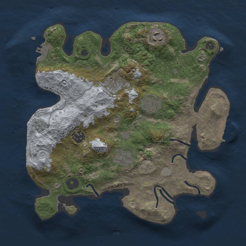 Rust Map: Procedural Map, Size: 3000, Seed: 8757363, 15 Monuments