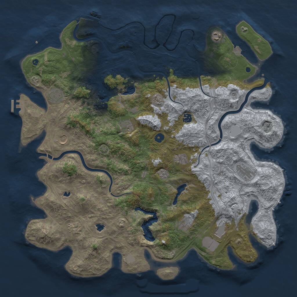 Rust Map: Procedural Map, Size: 4800, Seed: 13337212, 17 Monuments