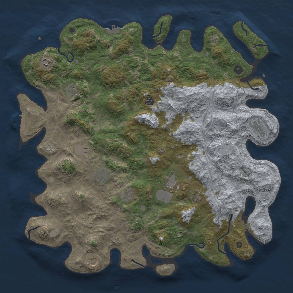 Rust Map: Procedural Map, Size: 4800, Seed: 13337212, 20 Monuments