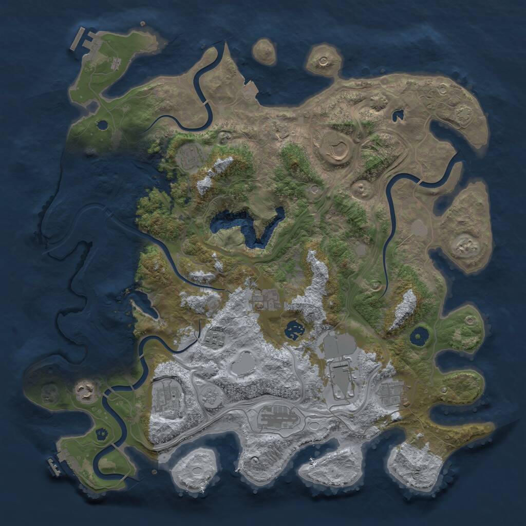 Rust Map: Procedural Map, Size: 4250, Seed: 1848136976, 16 Monuments