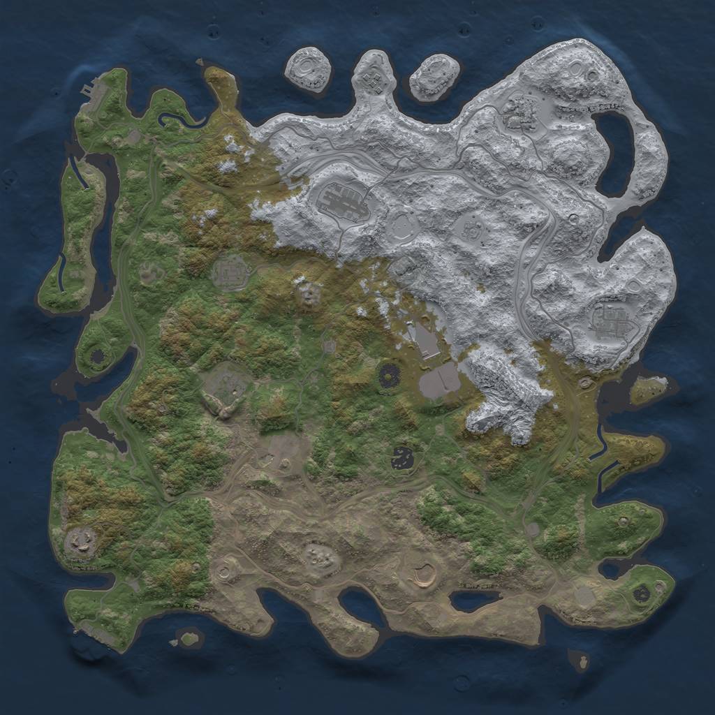 Rust Map: Procedural Map, Size: 4500, Seed: 312432, 20 Monuments