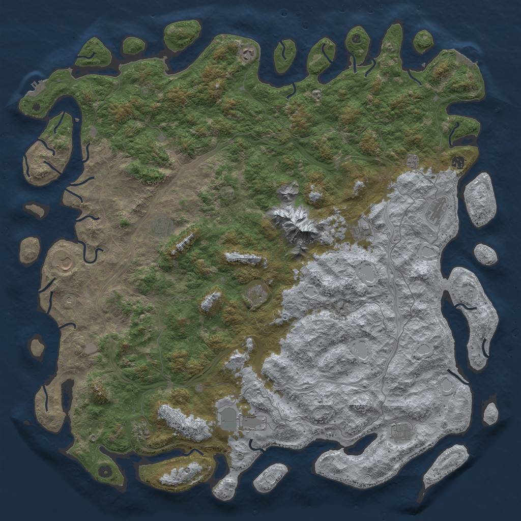 Rust Map: Procedural Map, Size: 6000, Seed: 21100341, 20 Monuments