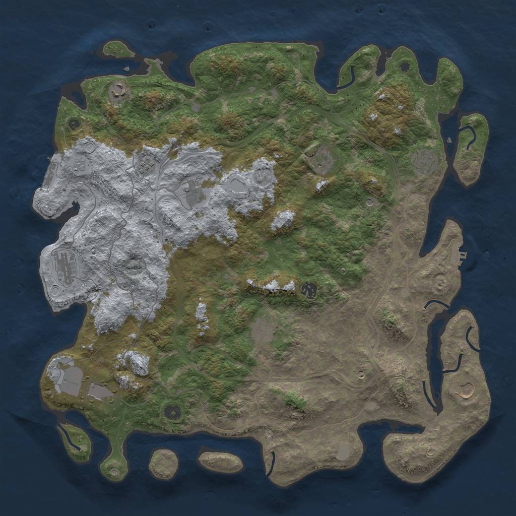 Rust Map: Procedural Map, Size: 4750, Seed: 3486489, 19 Monuments