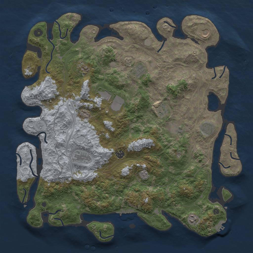 Rust Map: Procedural Map, Size: 4500, Seed: 1539847927, 20 Monuments