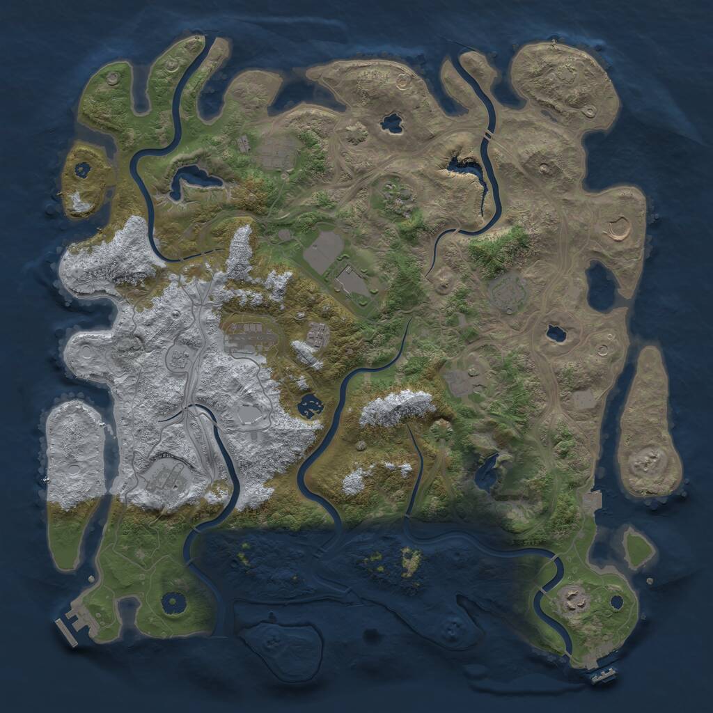 Rust Map: Procedural Map, Size: 4500, Seed: 1539847927, 17 Monuments
