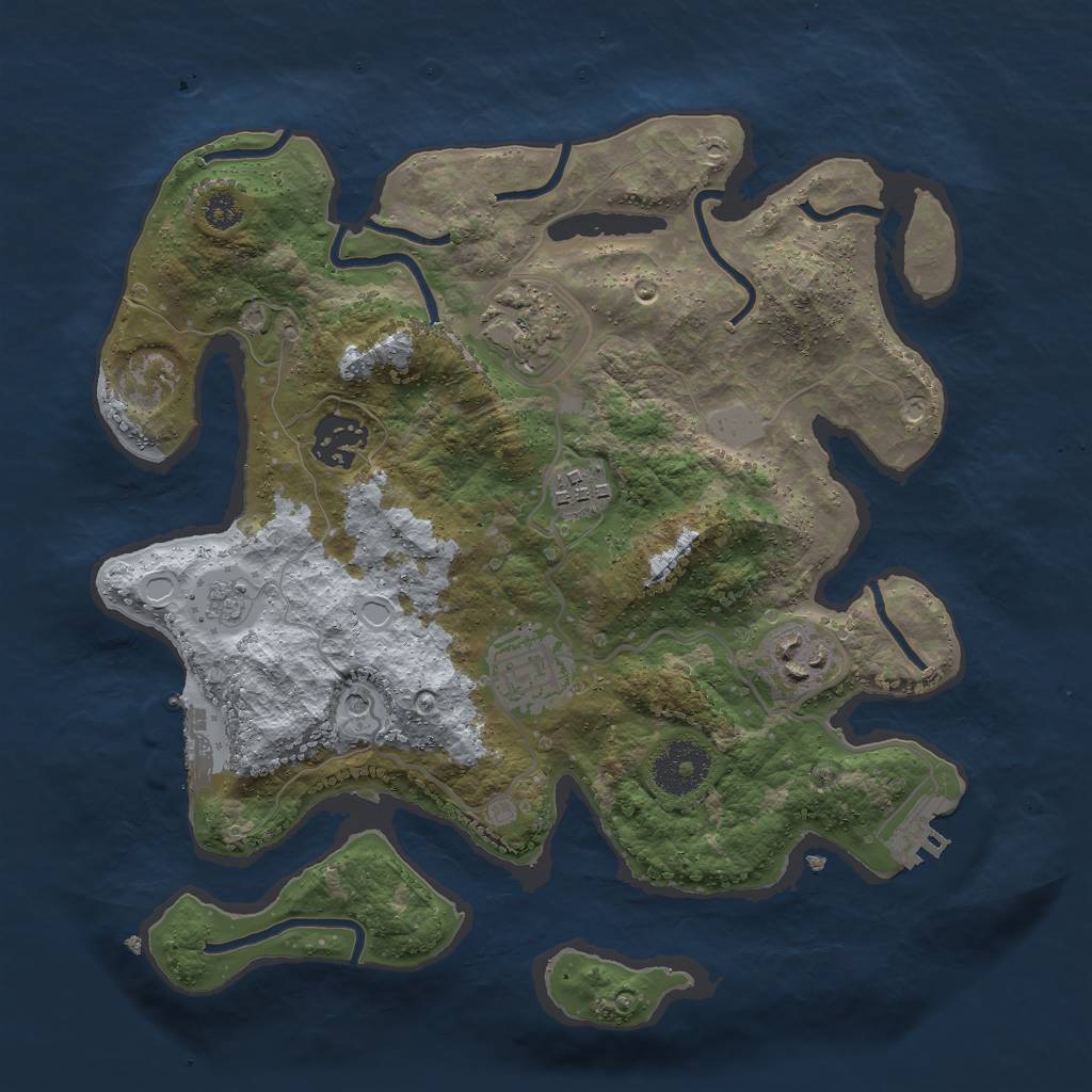 Rust Map: Procedural Map, Size: 3000, Seed: 1029024279, 14 Monuments