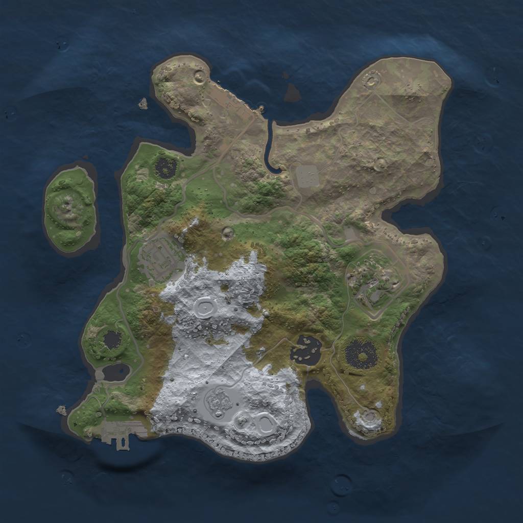 Rust Map: Procedural Map, Size: 2500, Seed: 32344, 11 Monuments
