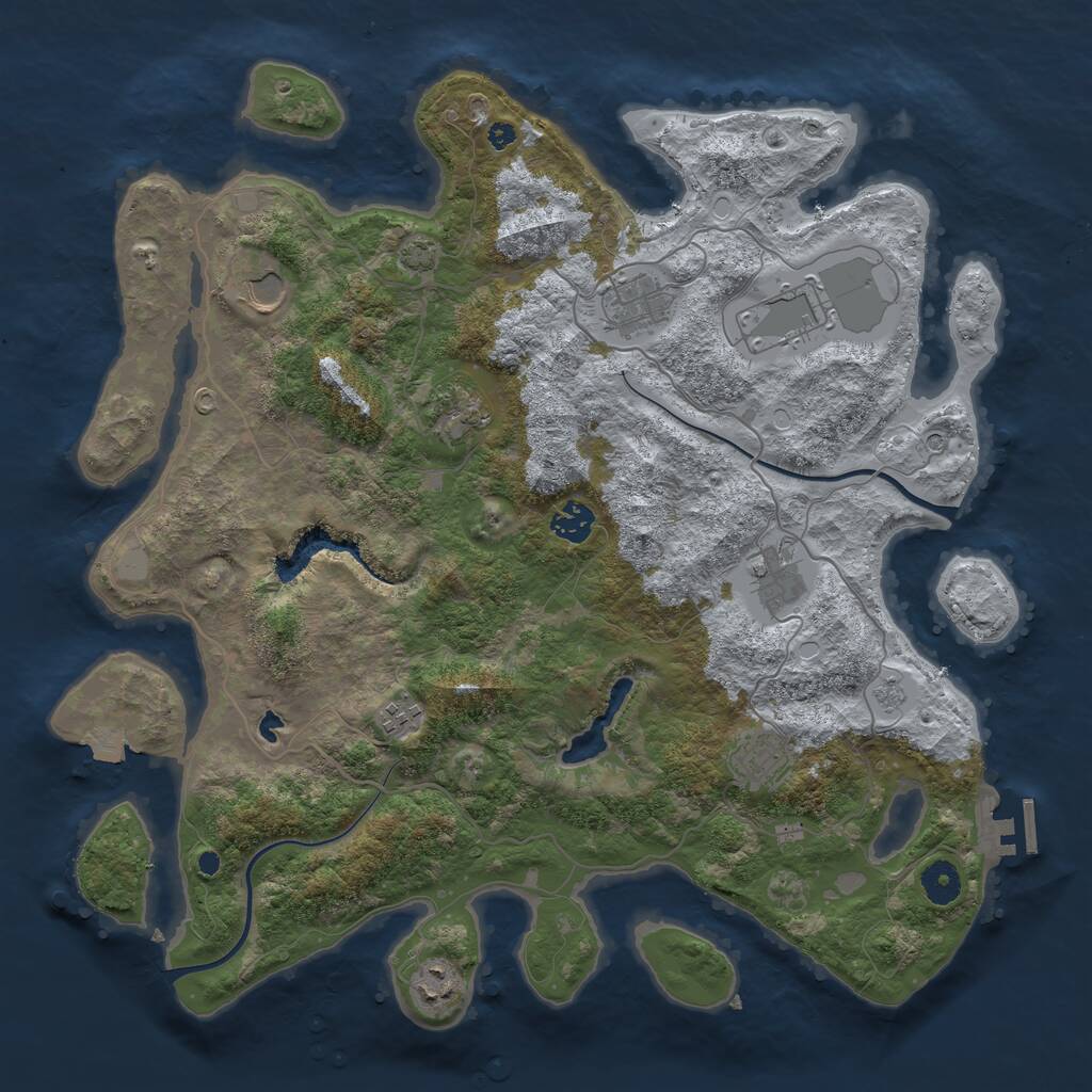 Rust Map: Procedural Map, Size: 4000, Seed: 221476824, 14 Monuments