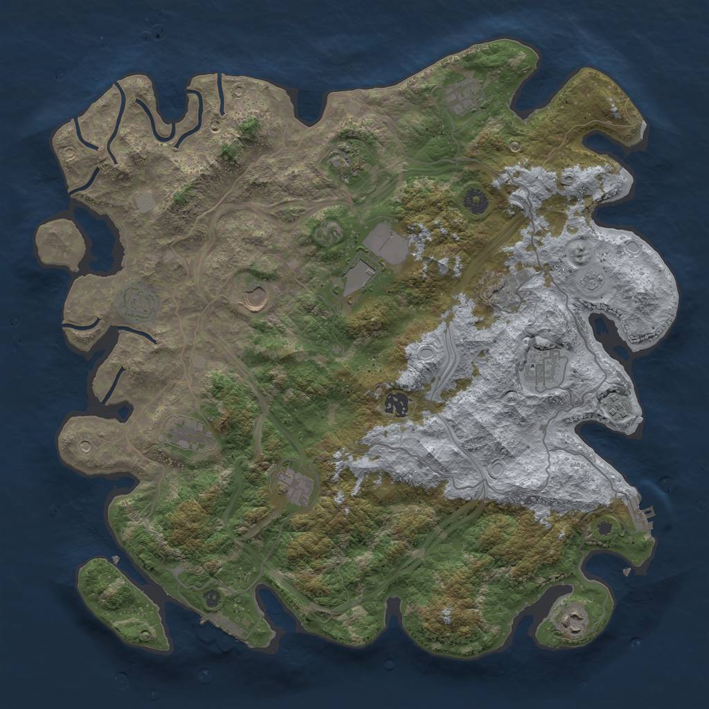 Rust Map: Procedural Map, Size: 4250, Seed: 178175653, 20 Monuments