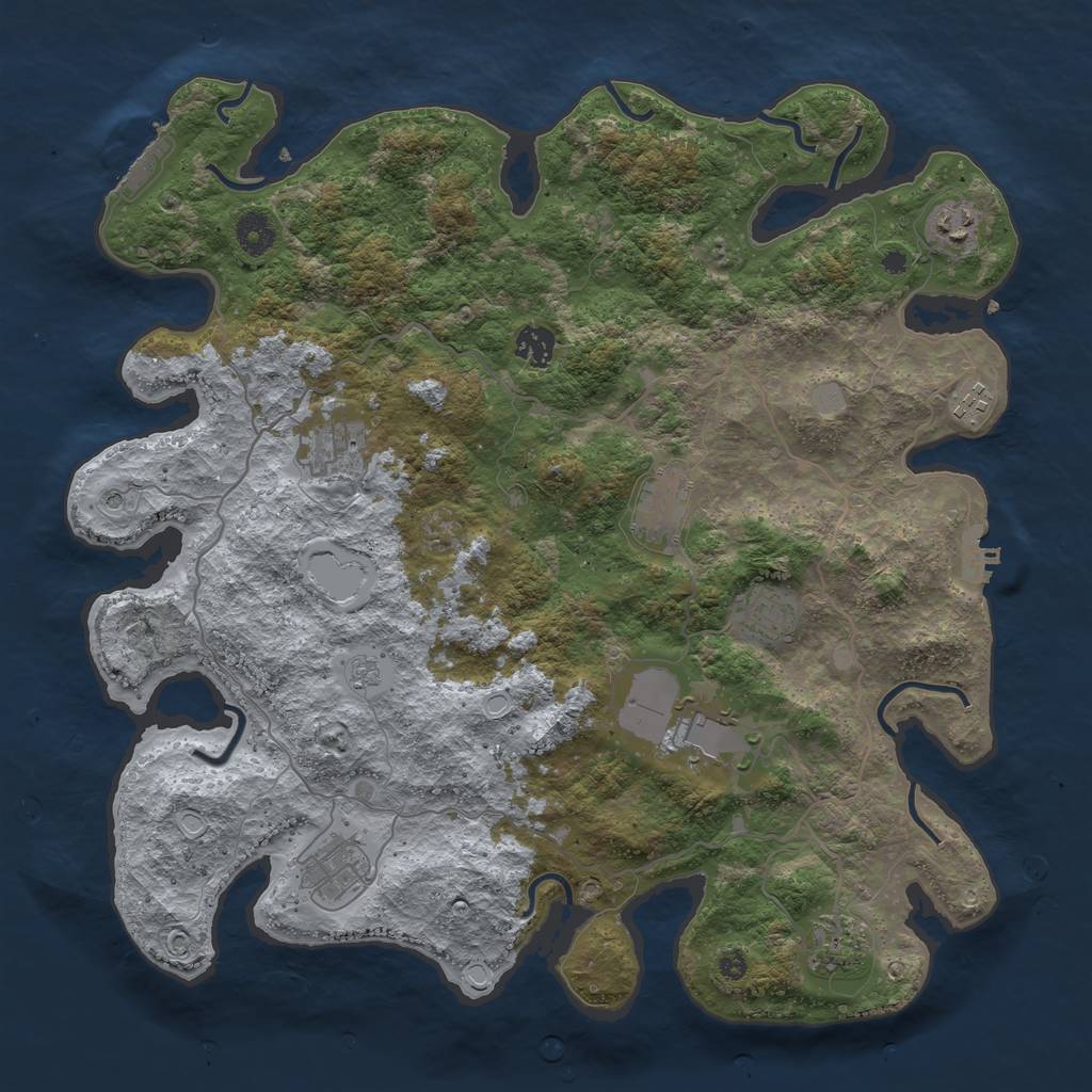 Rust Map: Procedural Map, Size: 4000, Seed: 1026, 18 Monuments