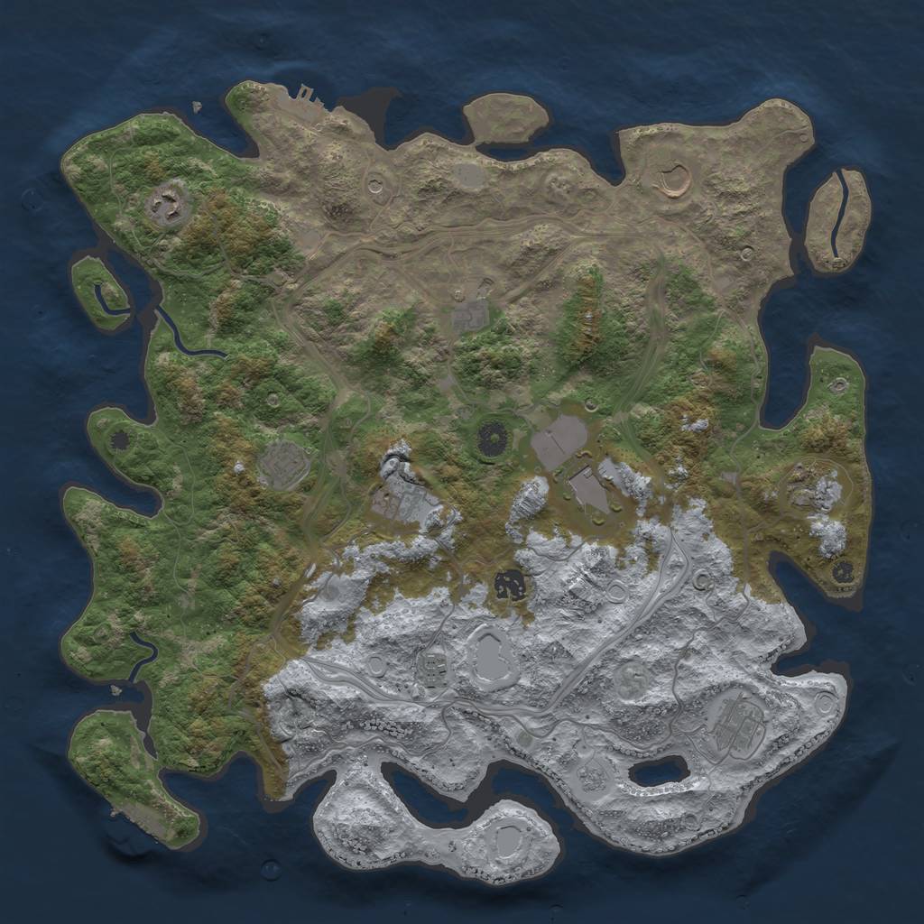 Rust Map: Procedural Map, Size: 4250, Seed: 8596578, 19 Monuments
