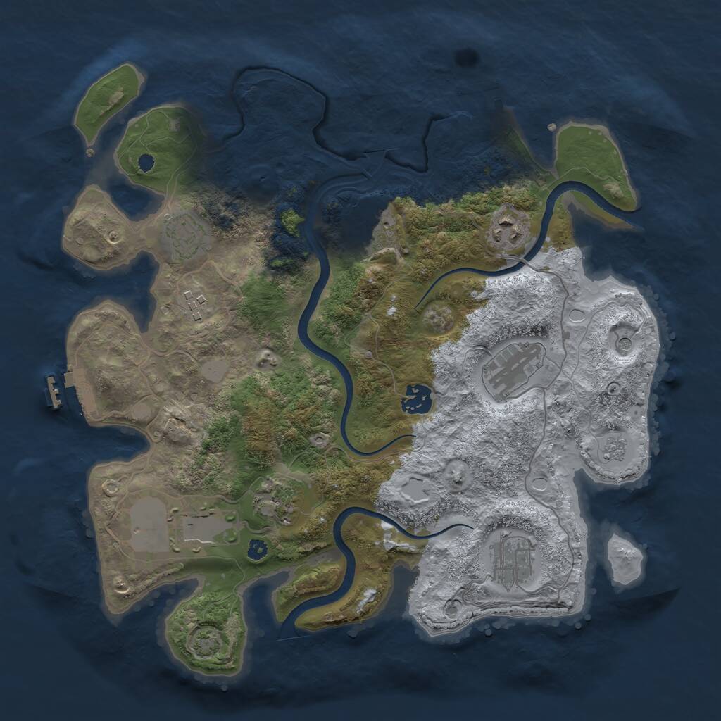 Rust Map: Procedural Map, Size: 3500, Seed: 112493905, 15 Monuments