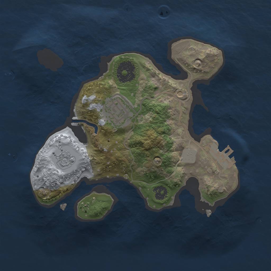 Rust Map: Procedural Map, Size: 2000, Seed: 661541473, 8 Monuments