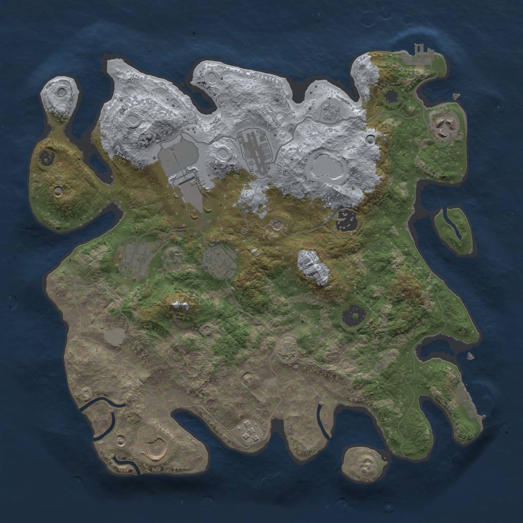 Rust Map: Procedural Map, Size: 3500, Seed: 2029836, 16 Monuments
