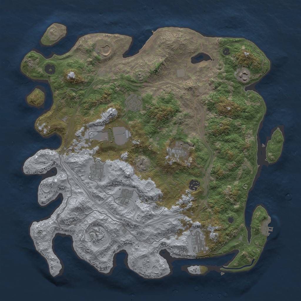 Rust Map: Procedural Map, Size: 4250, Seed: 606312223, 19 Monuments