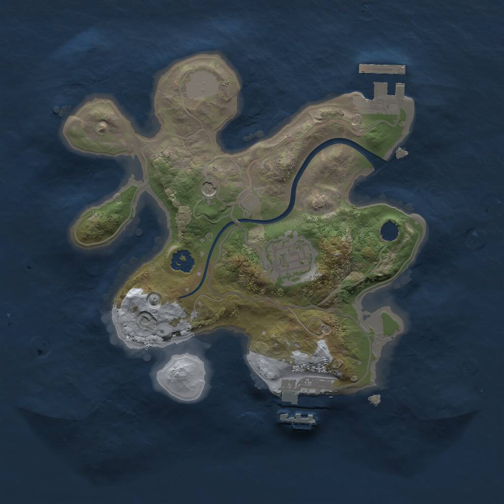 Rust Map: Procedural Map, Size: 2200, Seed: 3000, 5 Monuments