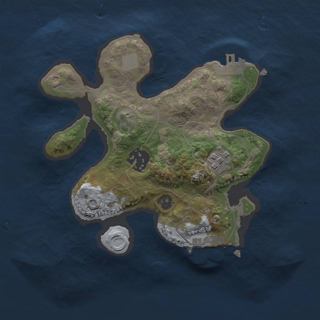 Rust Map: Procedural Map, Size: 2200, Seed: 3000, 9 Monuments