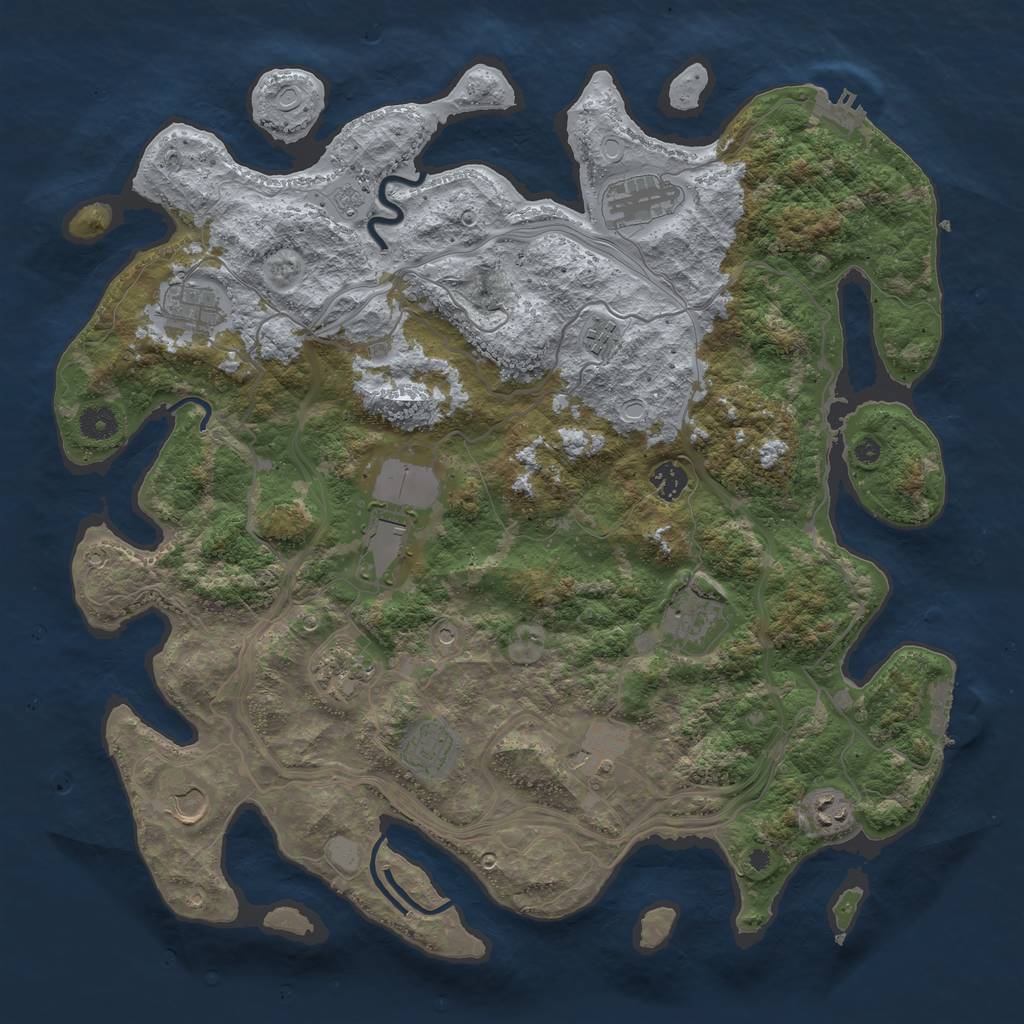 Rust Map: Procedural Map, Size: 4250, Seed: 90649207, 20 Monuments