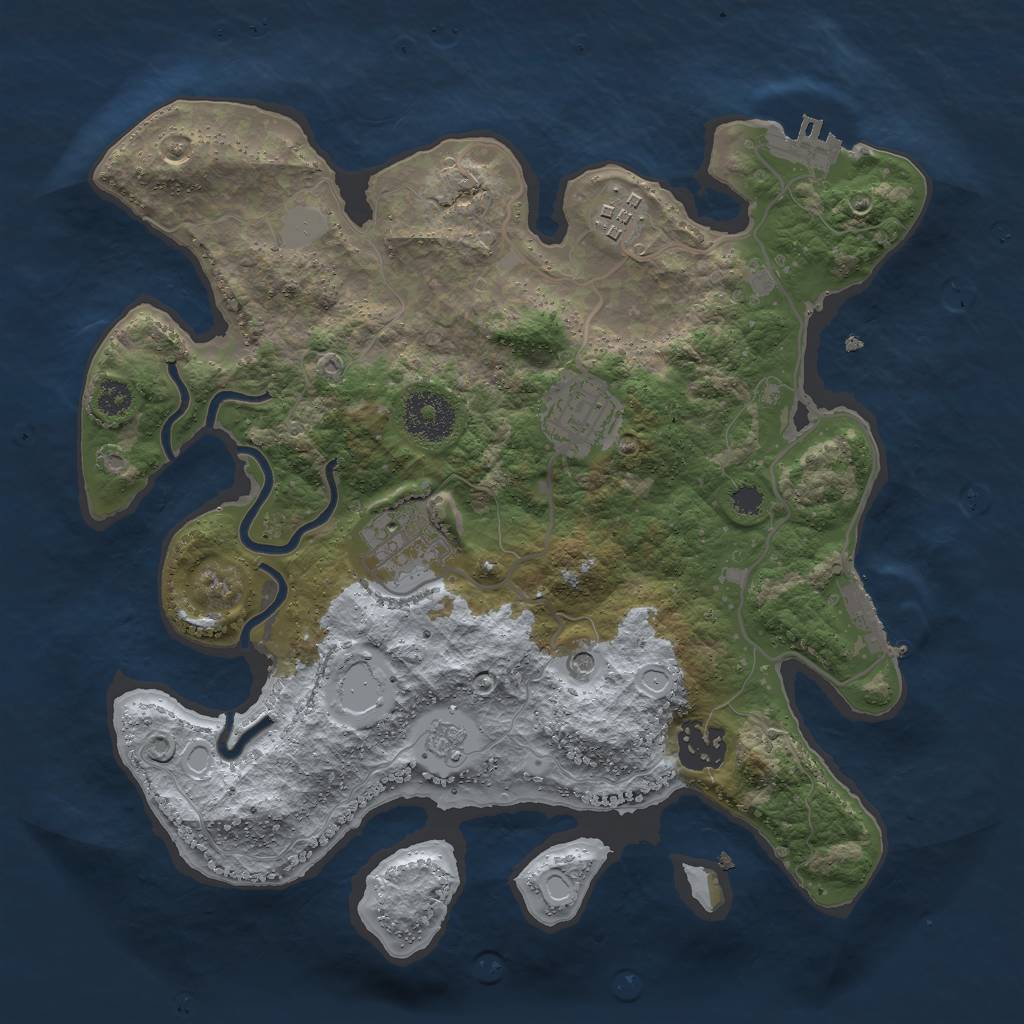 Rust Map: Procedural Map, Size: 3000, Seed: 86215, 11 Monuments